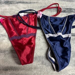 Victoria’s Secret vintage satin tuxedo thong panties